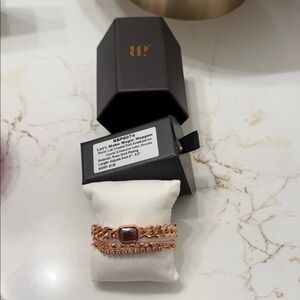 Rose Gold Chain Bracelet with Crystals
